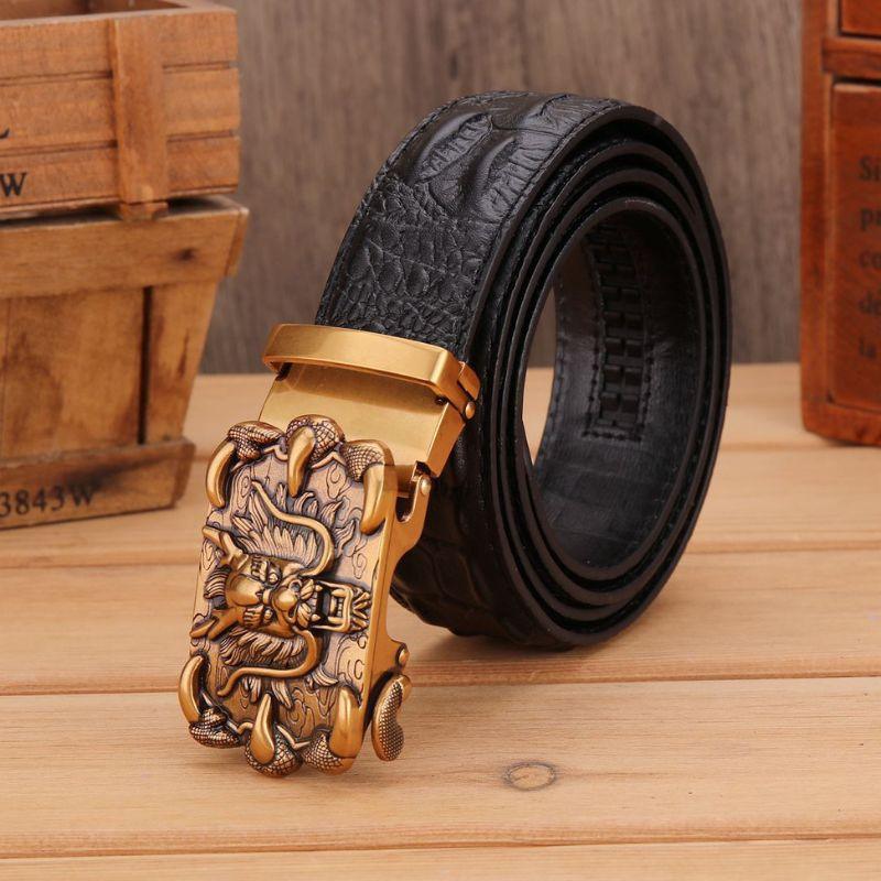 Belt Veritable Buckle Golden Dragon For Men Model Berkeleie by Zictor