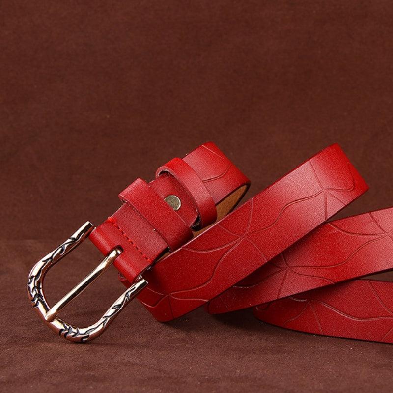 Belt Leather Lisse For Women Buckle Decor Vegetal Model Edenn by Zictor