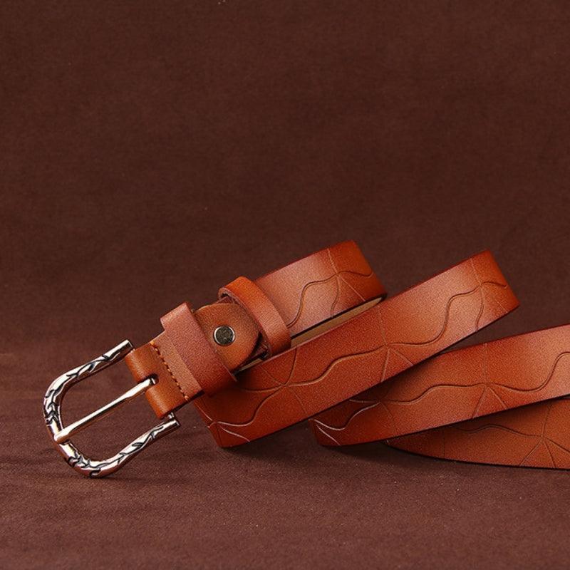 Belt Leather Lisse For Women Buckle Decor Vegetal Model Edenn by Zictor