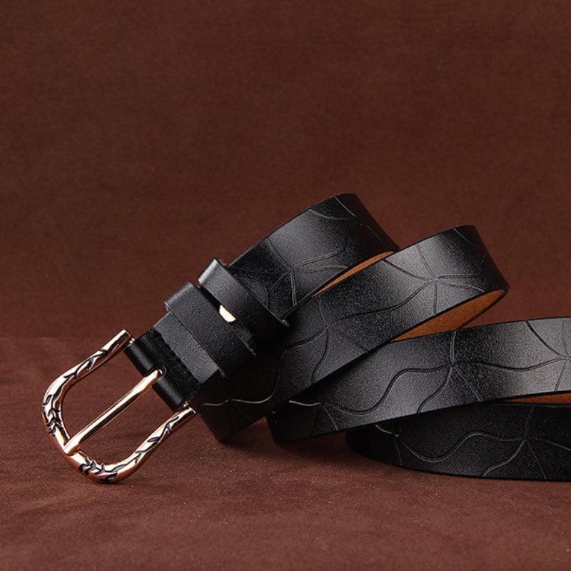 Belt Leather Lisse For Women Buckle Decor Vegetal Model Edenn by Zictor