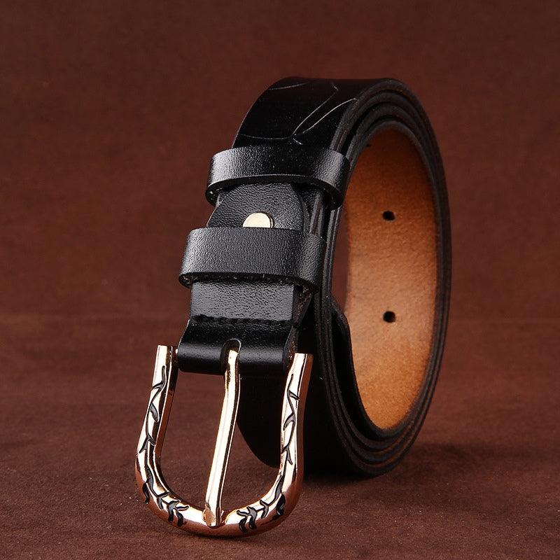 Belt Leather Lisse For Women Buckle Decor Vegetal Model Edenn by Zictor