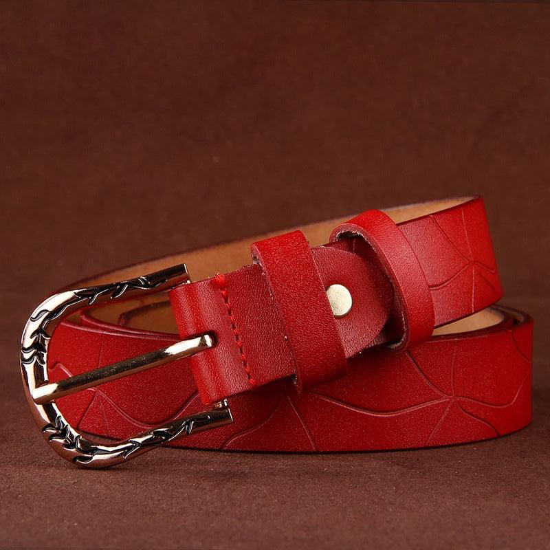 Belt Leather Lisse For Women Buckle Decor Vegetal Model Edenn by Zictor
