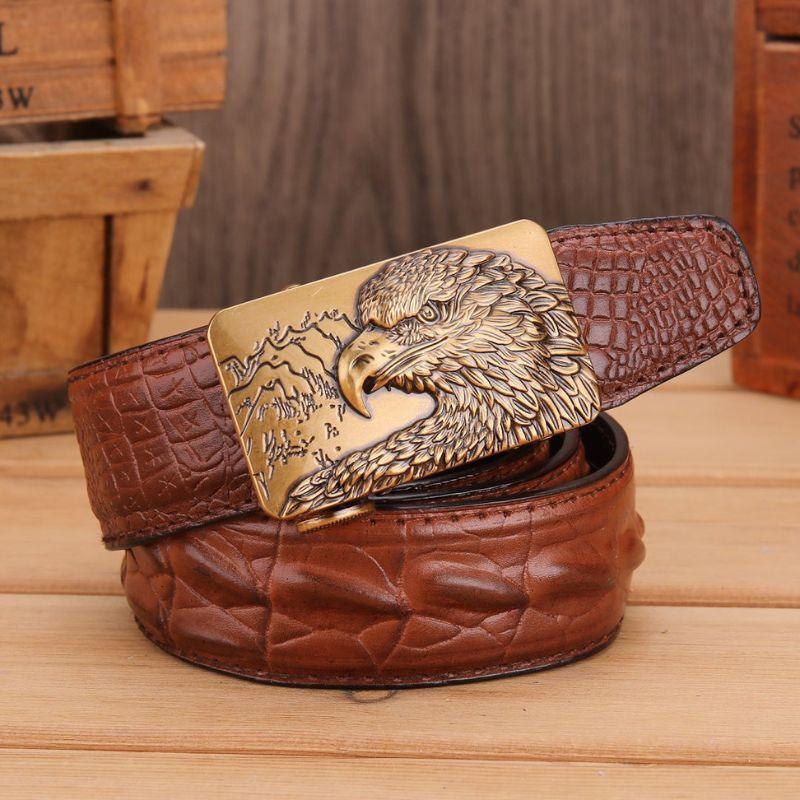 Belt in leather effet crocMadisyn buckle Aigle for men, model Dominique - Zictor