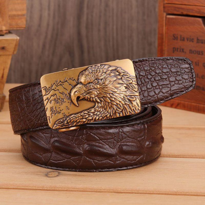 Belt in leather effet crocMadisyn buckle Aigle for men, model Dominique - Zictor