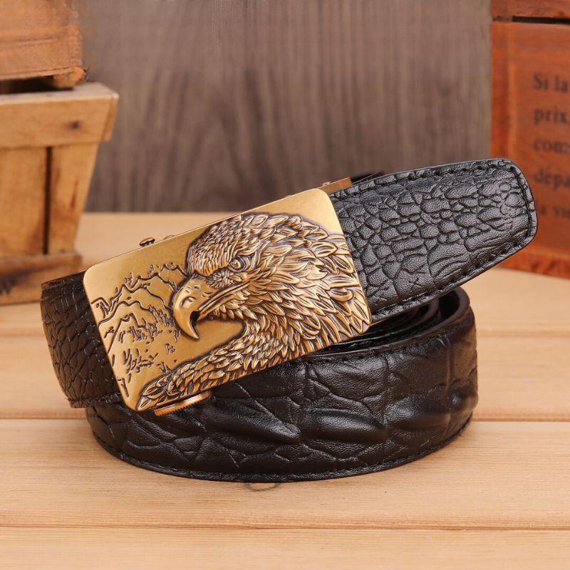 Belt in leather effet crocMadisyn buckle Aigle for men, model Dominique - Zictor