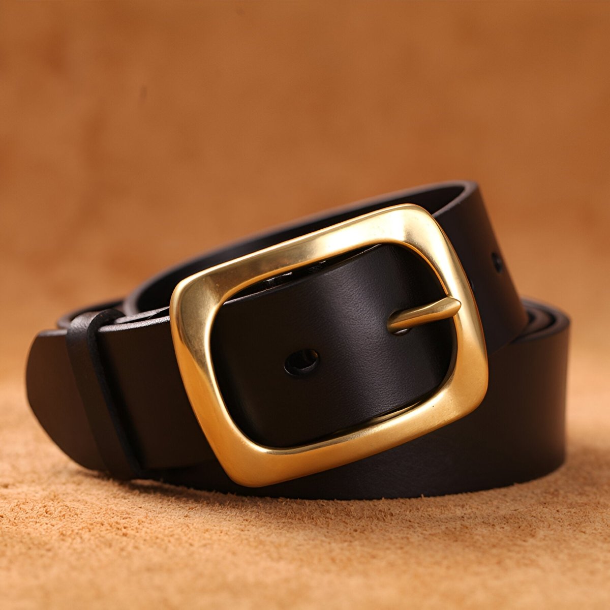 Belt Leather For Men Buckle Brass Hypoallergenique Model Frost by Zictor