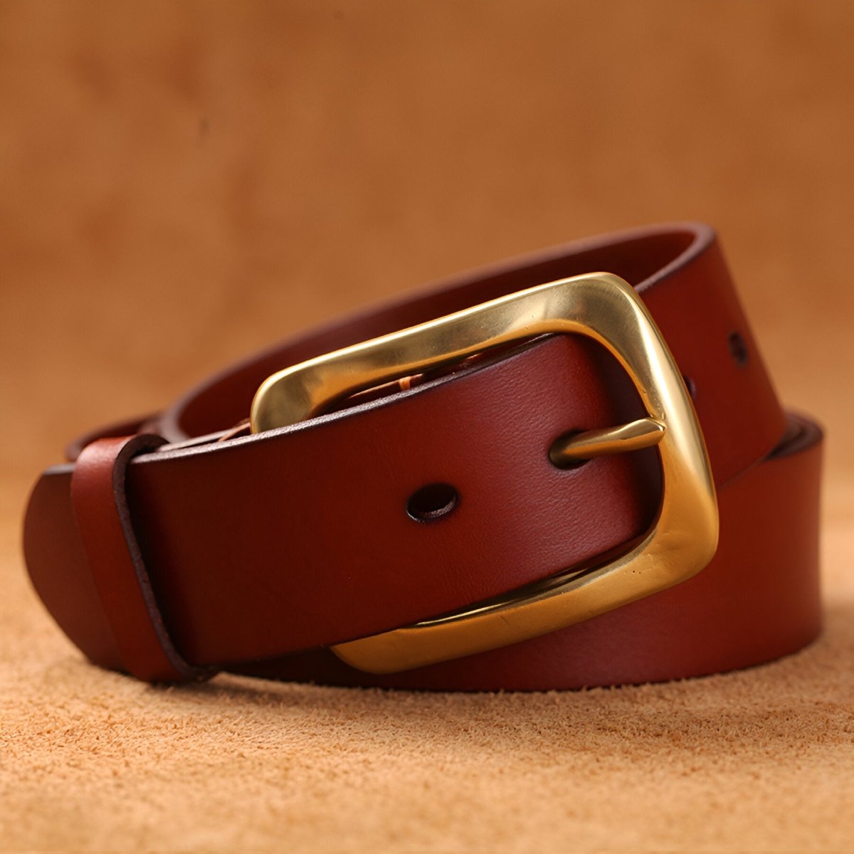 Belt Leather For Men Buckle Brass Hypoallergenique Model Frost by Zictor