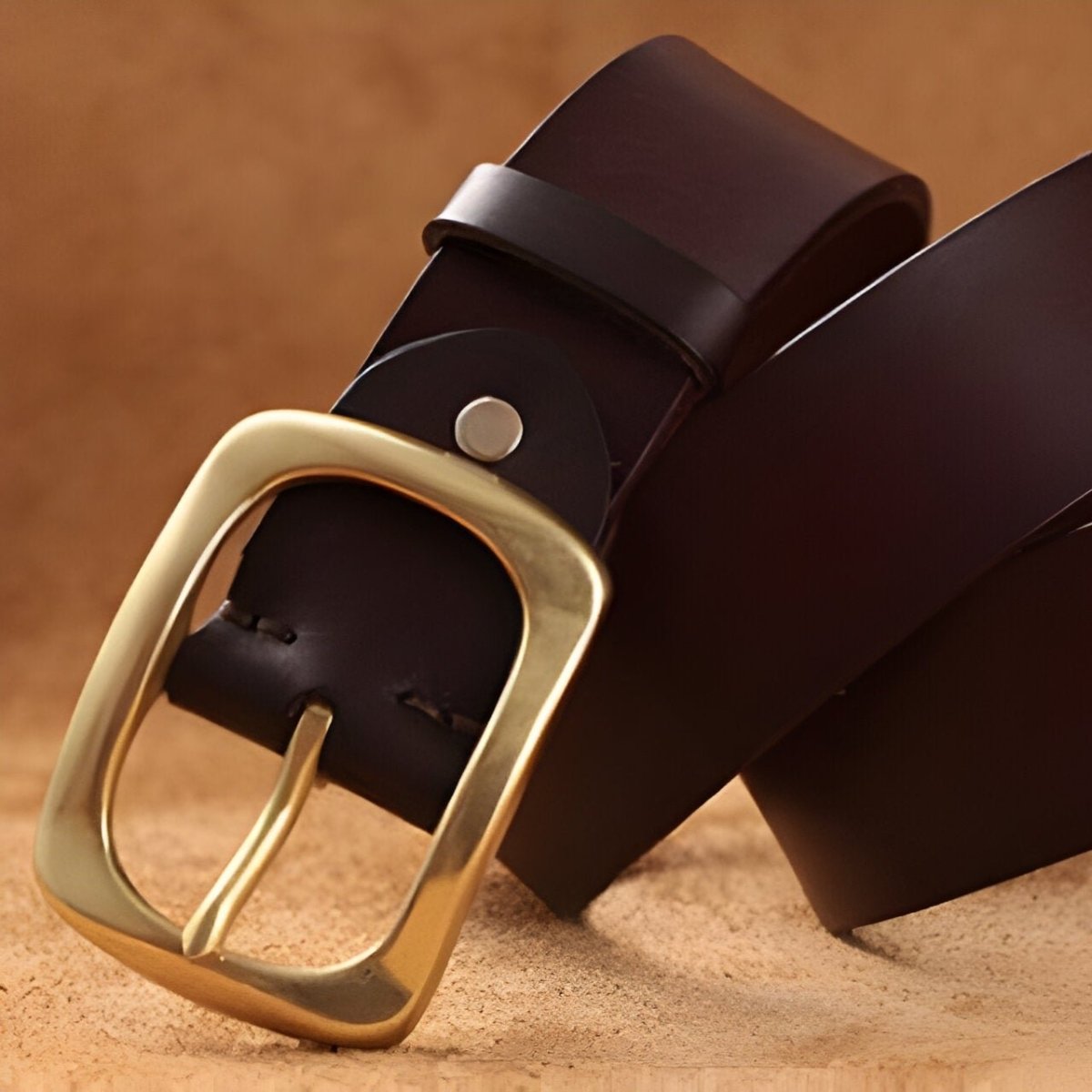 Belt Leather For Men Buckle Brass Hypoallergenique Model Frost by Zictor