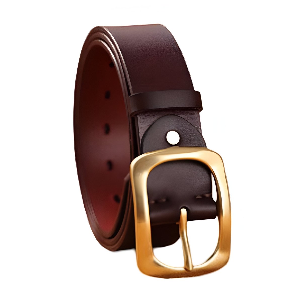 Belt in leather for men, buckle brass hypoallergénique, model Frost - Zictor