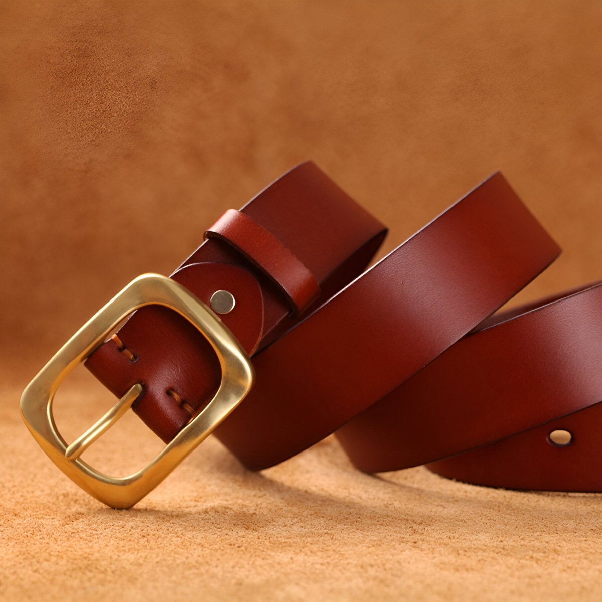 Belt Leather For Men Buckle Brass Hypoallergenique Model Frost by Zictor