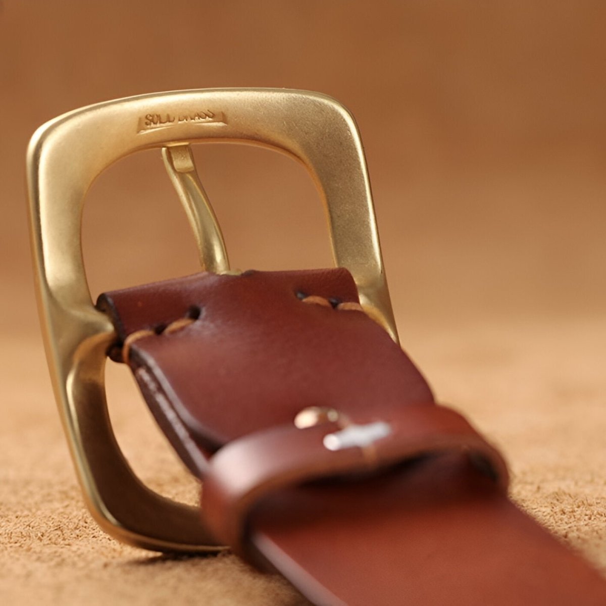 Belt Leather For Men Buckle Brass Hypoallergenique Model Frost by Zictor
