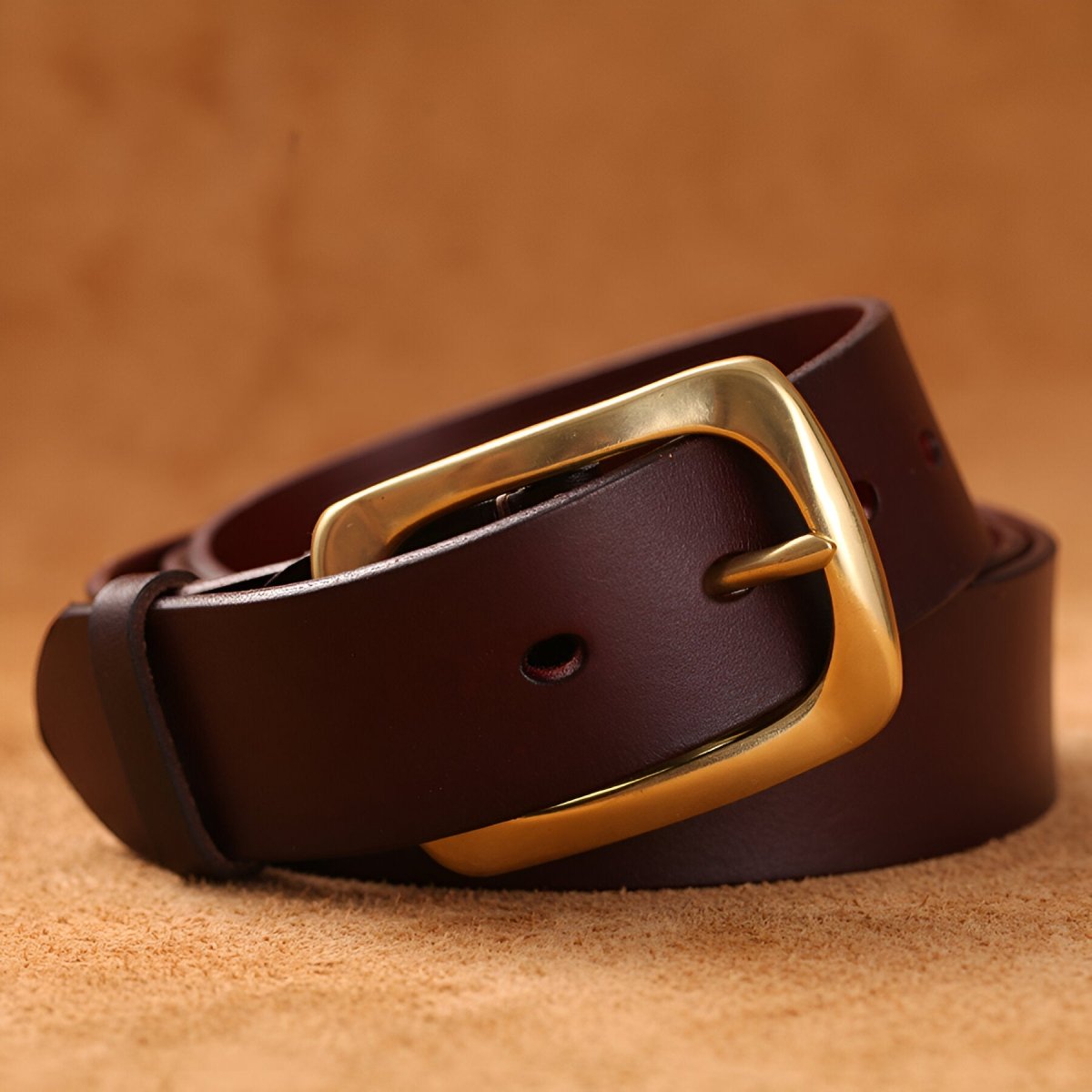 Belt Leather For Men Buckle Brass Hypoallergenique Model Frost by Zictor