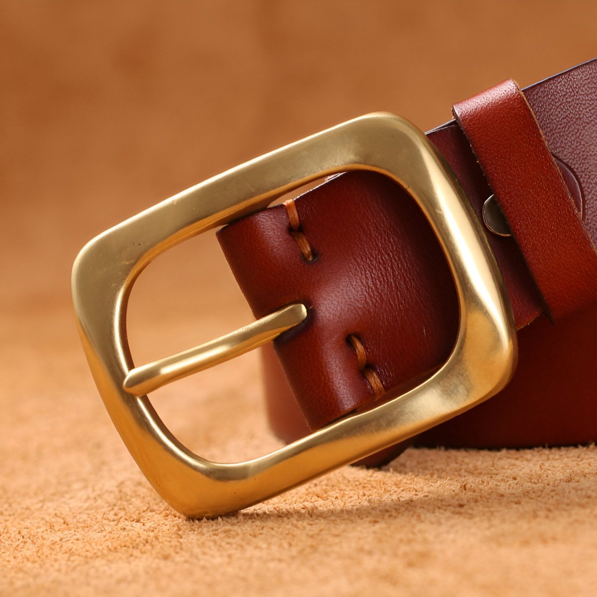 Belt Leather For Men Buckle Brass Hypoallergenique Model Frost by Zictor