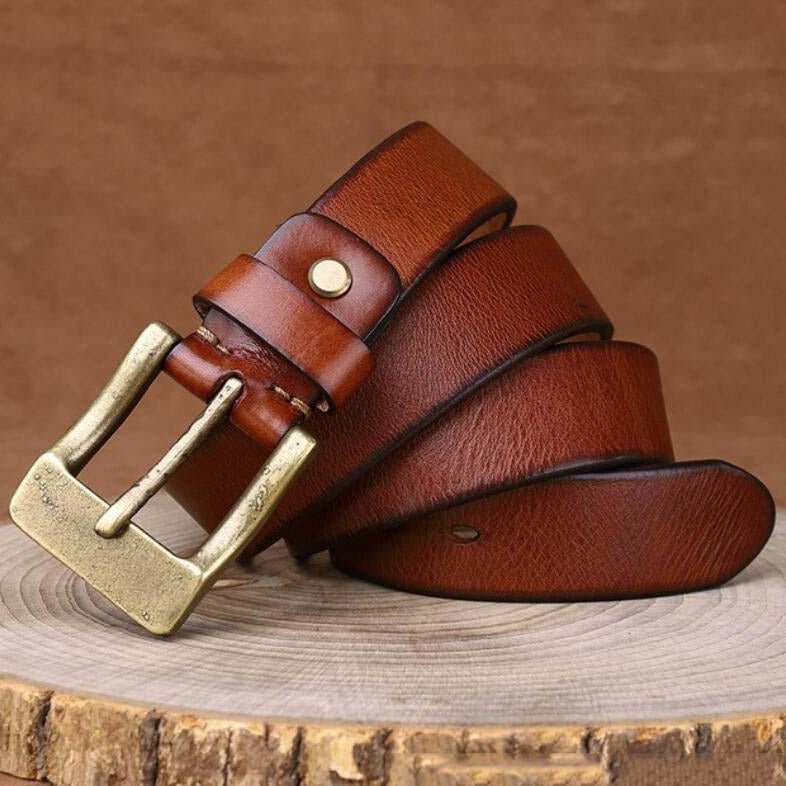 Belt in leather for men, model AinsSimranyany - Zictor