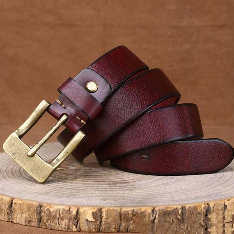 Belt in leather for men, model AinsSimranyany - Zictor