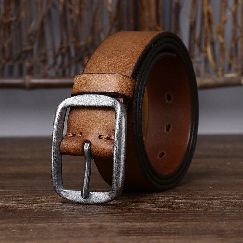 Belt in leather for men, model Anh - Zictor