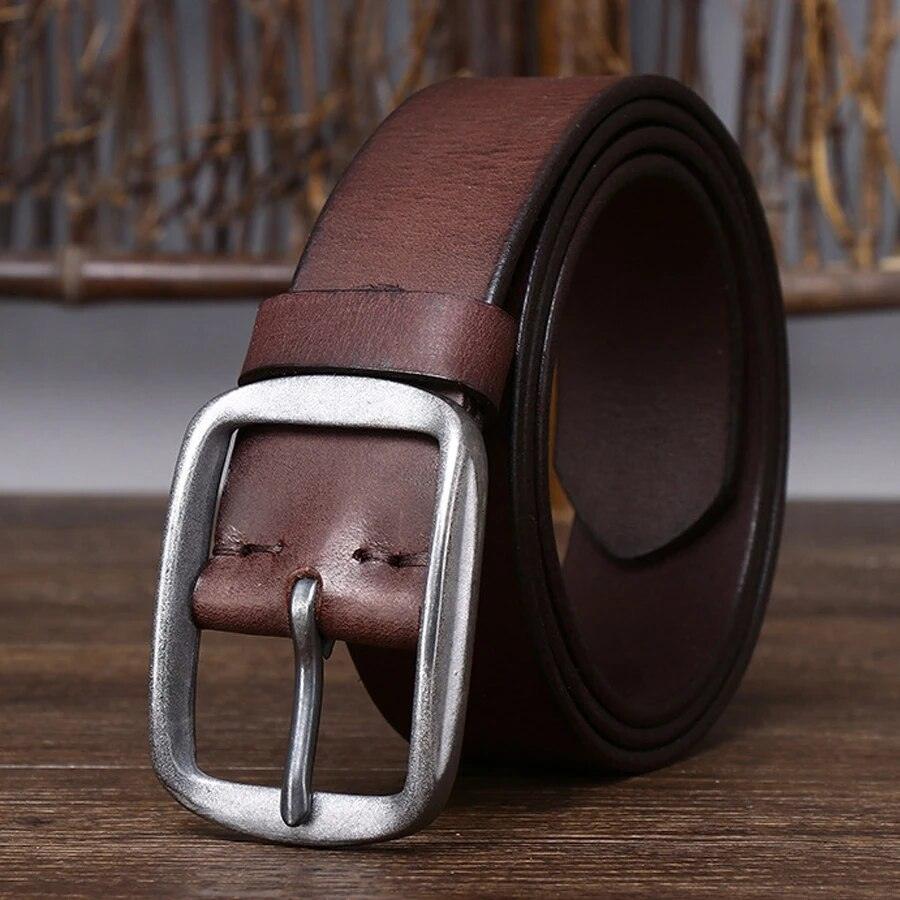 Belt in leather for men, model Anh - Zictor