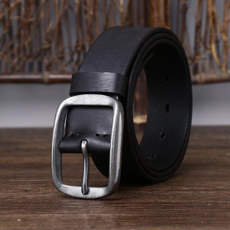 Belt in leather for men, model Anh - Zictor