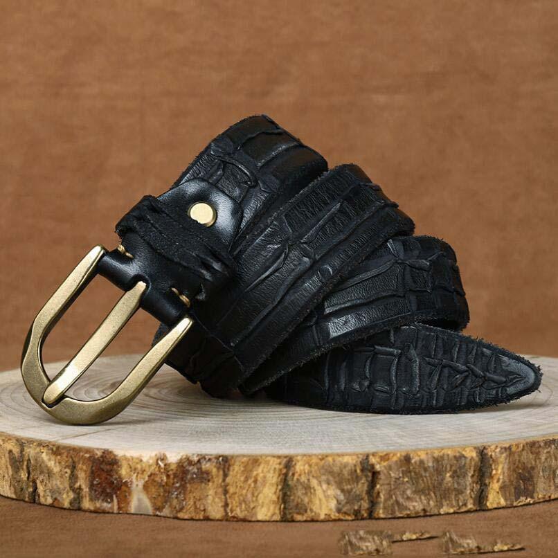 Belt in leather for men, model Carey - Zictor