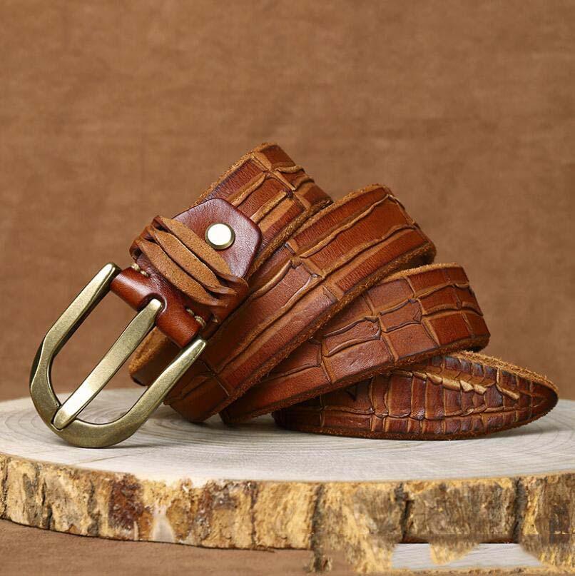 Belt in leather for men, model Carey - Zictor