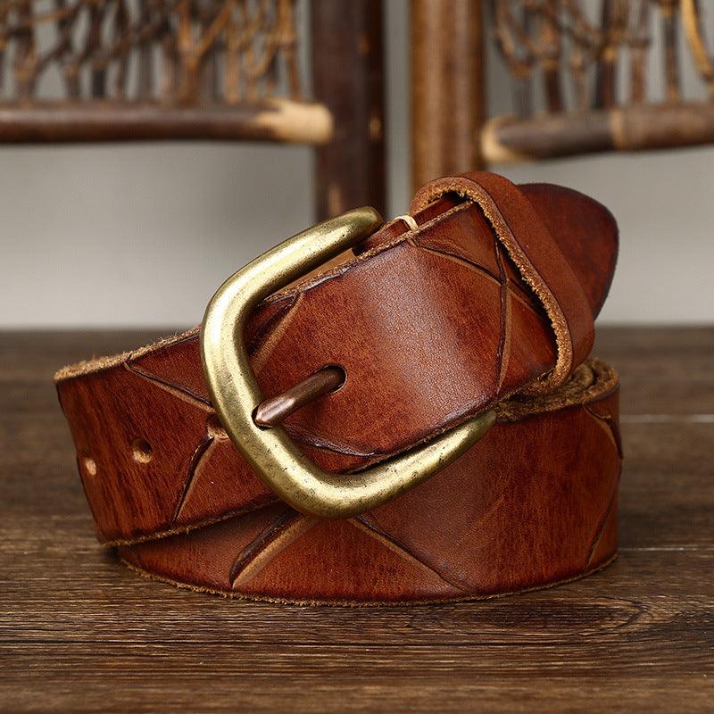 Belt in leather for men, model Cory - Zictor