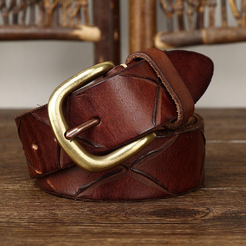 Belt in leather for men, model Cory - Zictor