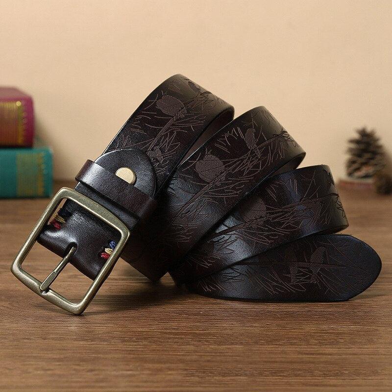 Belt in leather for men, model Emersone - Zictor