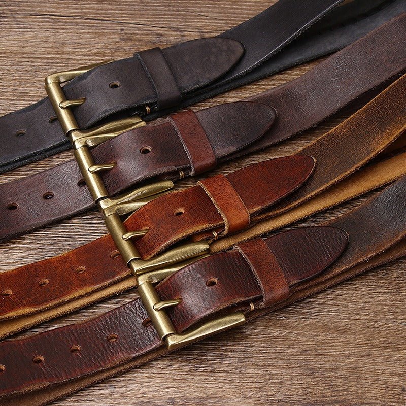 Belt Leather For Men With Strap Centrale Braided Model Naz by Zictor