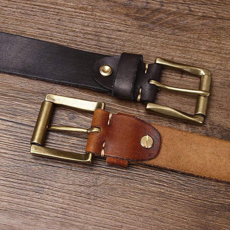 Belt Leather For Men With Strap Centrale Braided Model Naz by Zictor