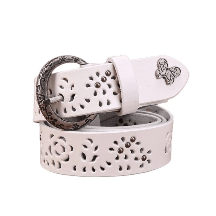 Belt in leather for women, model Aadhan - Zictor