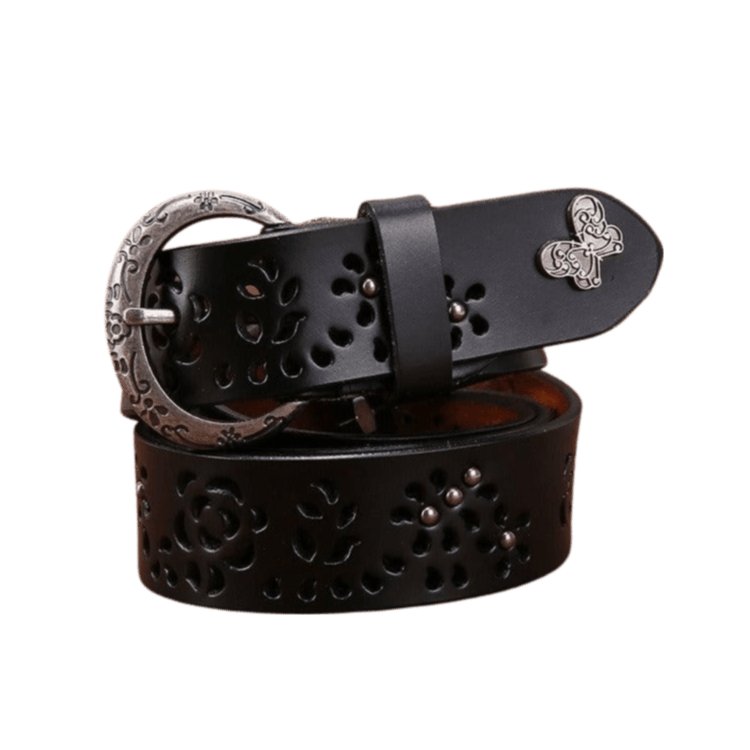 Belt in leather for women, model Aadhan - Zictor