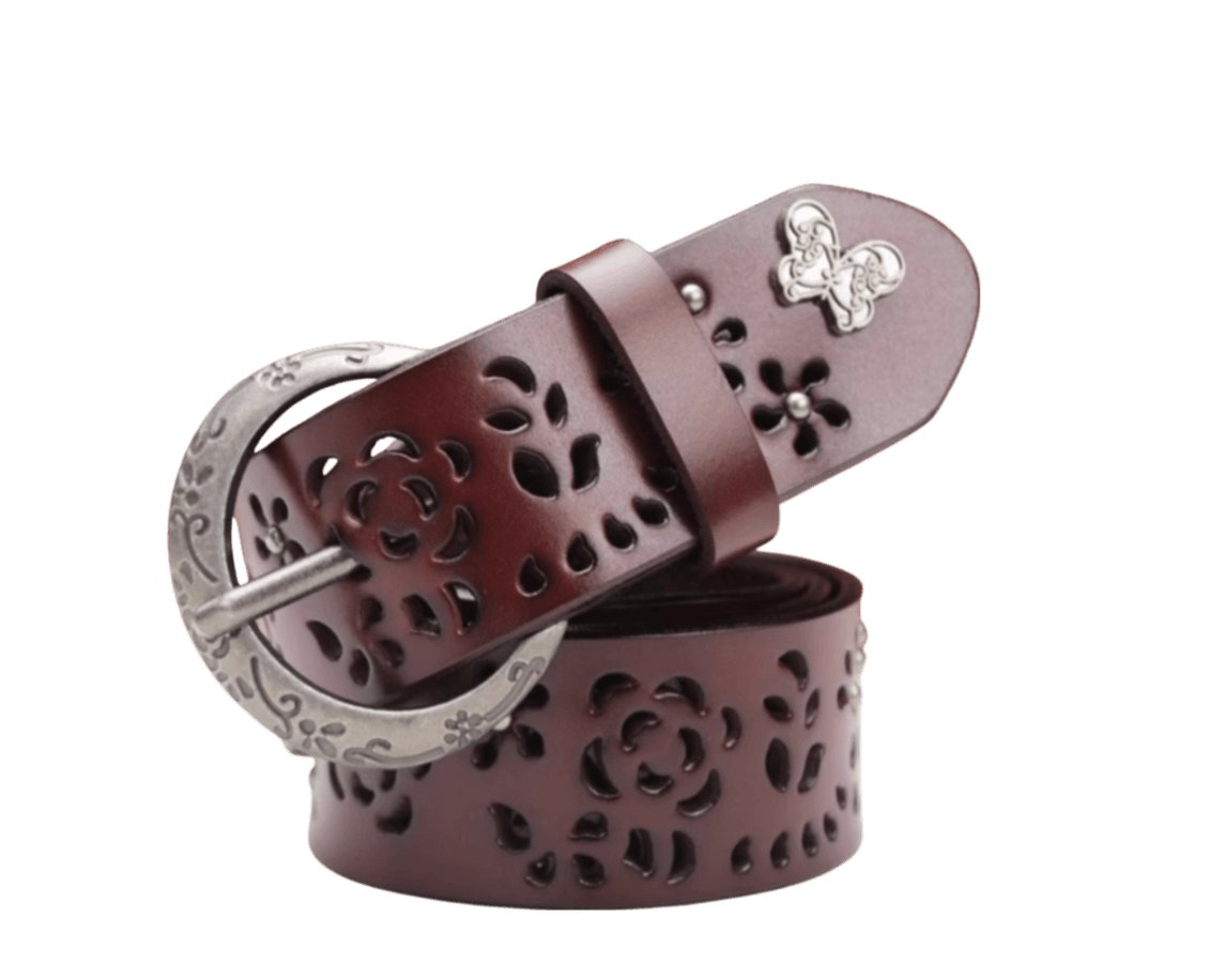 Belt in leather for women, model Aadhan - Zictor