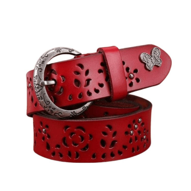 Belt in leather for women, model Aadhan - Zictor