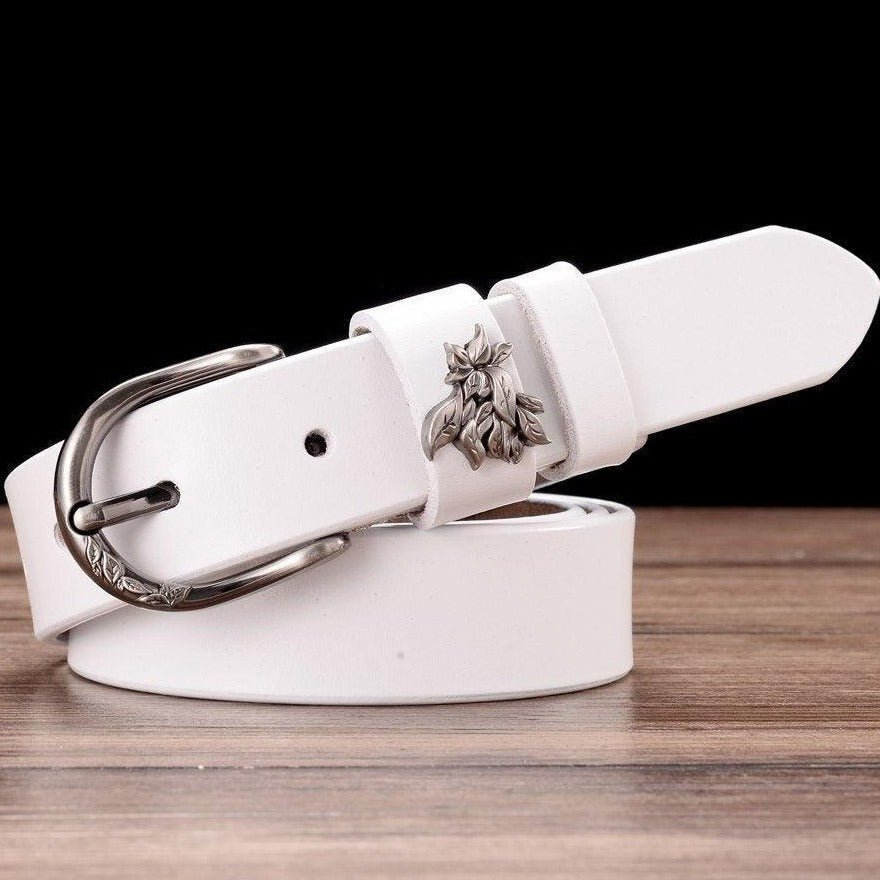 Belt in leather for women, model Atlas - Zictor