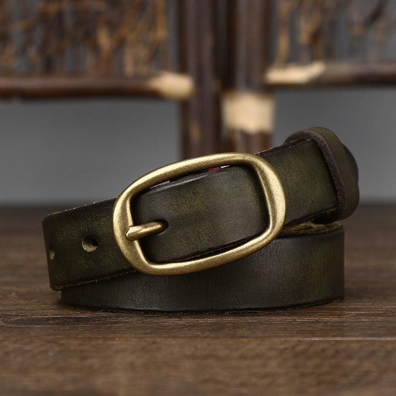 Belt in leather for women, model Blaeke - Zictor