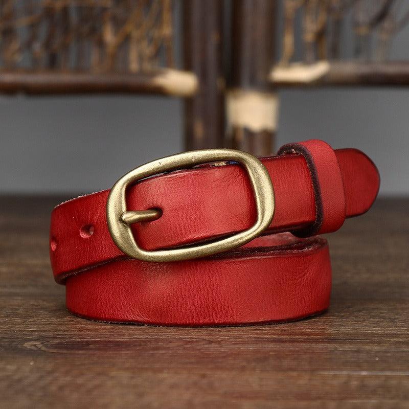 Belt in leather for women, model Blaeke - Zictor