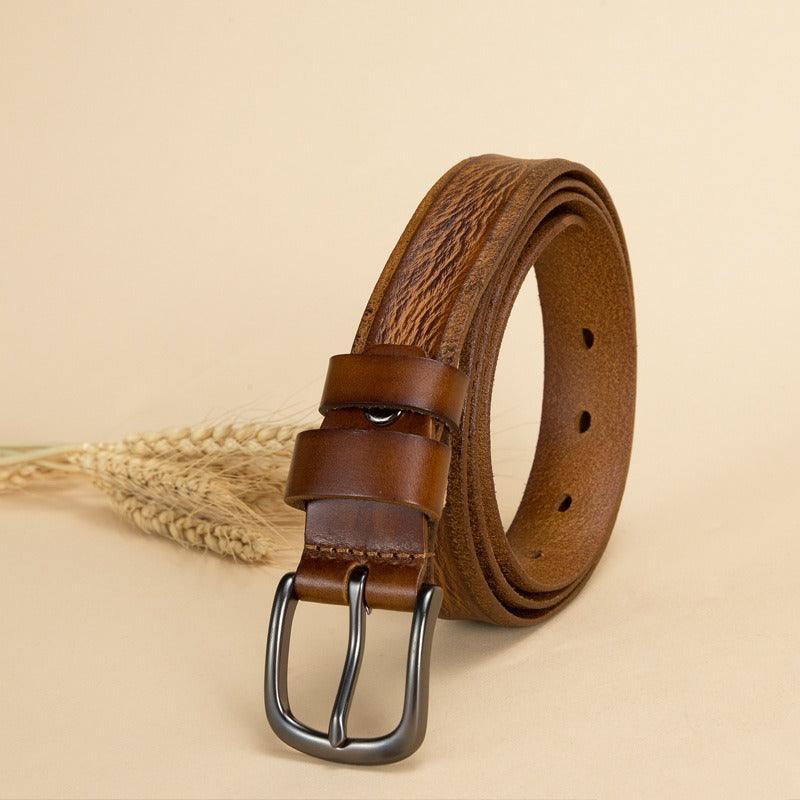 Belt in leather for women, model Brynn - Zictor
