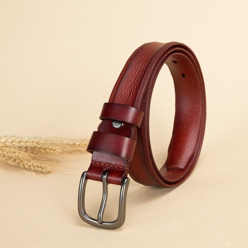 Belt in leather for women, model Brynn - Zictor