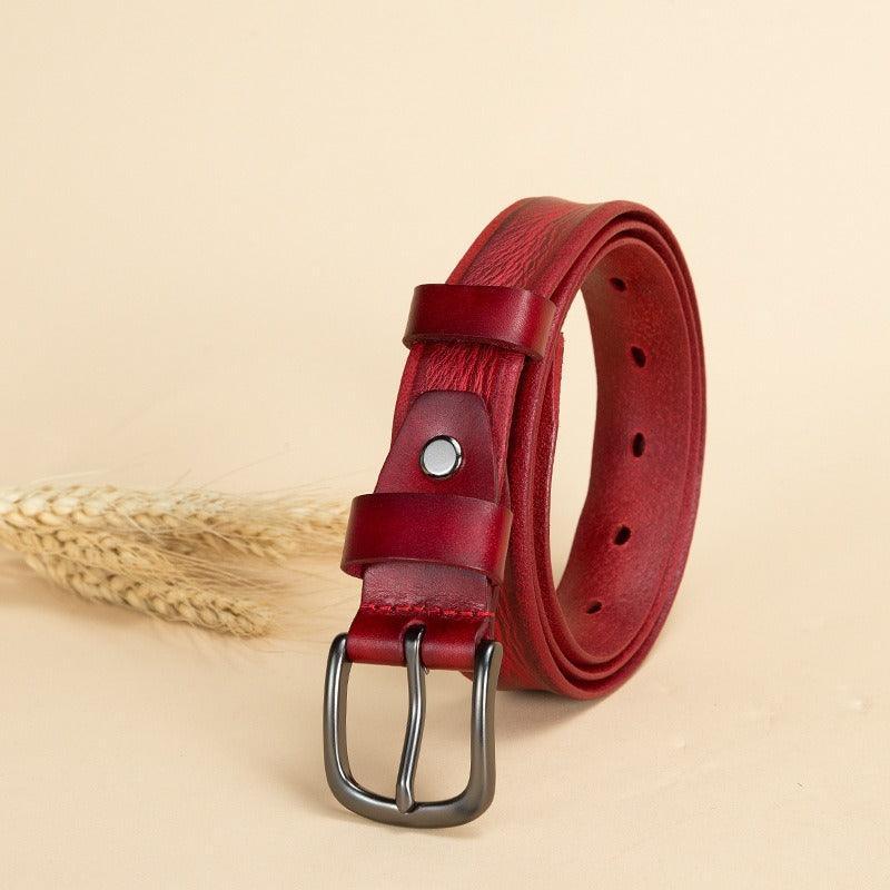 Belt in leather for women, model Brynn - Zictor