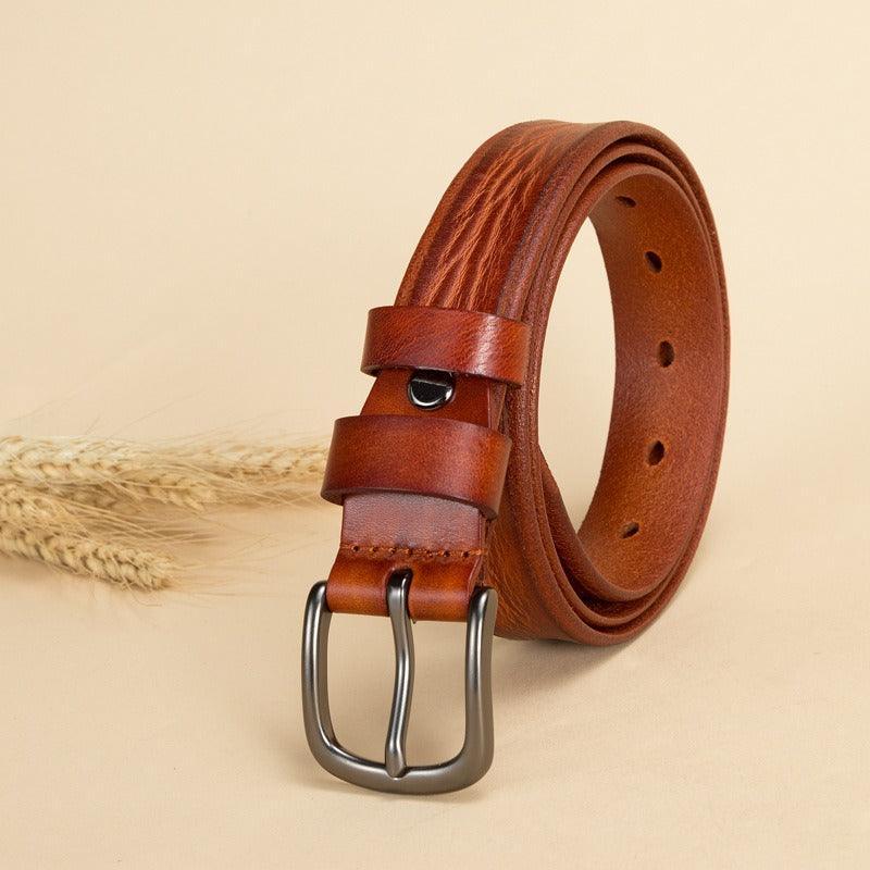 Belt in leather for women, model Brynn - Zictor