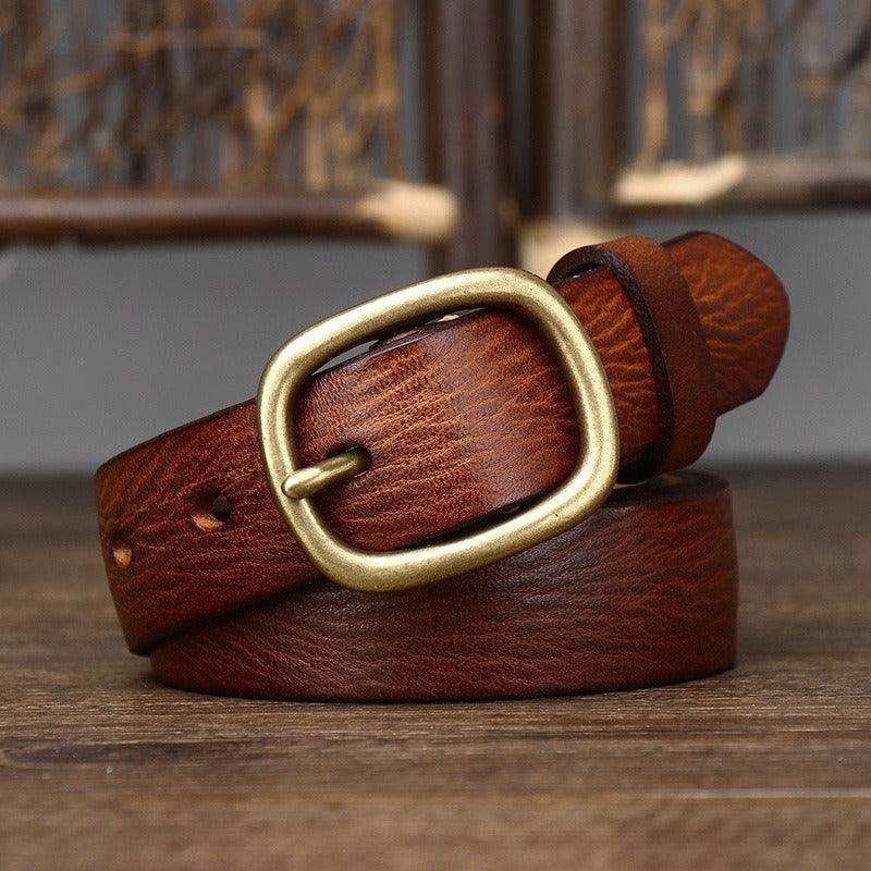 Belt in leather for women, model Doran - Zictor