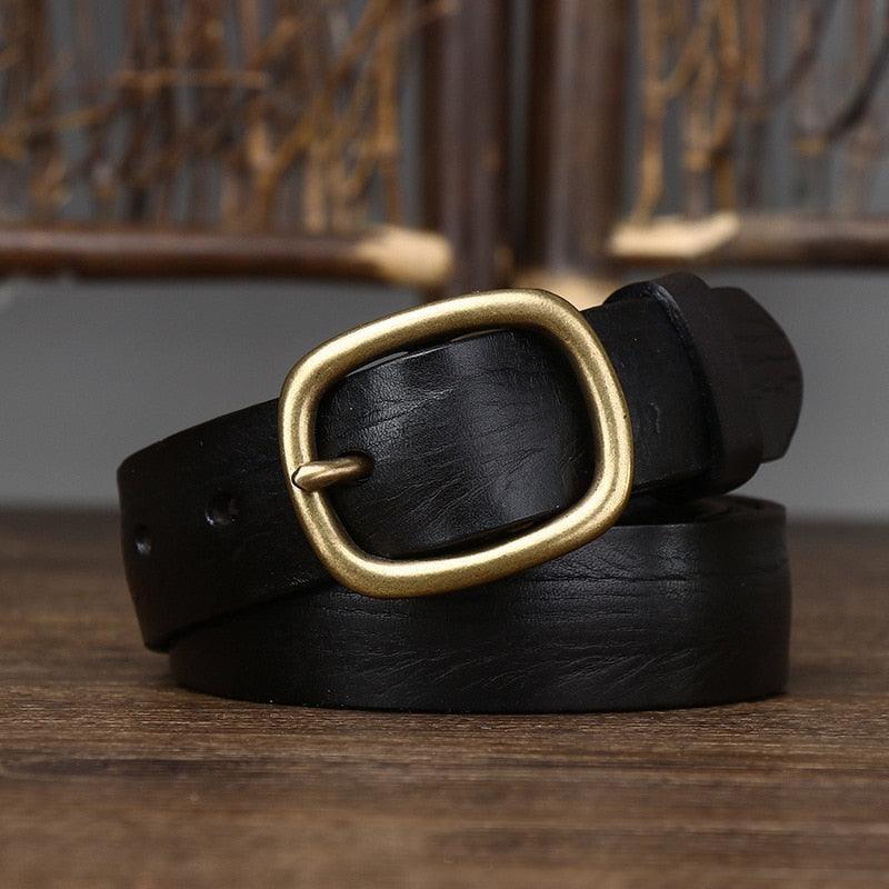 Belt in leather for women, model Doran - Zictor