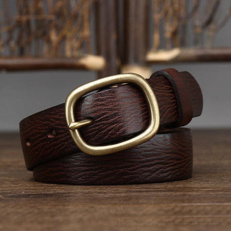 Belt in leather for women, model Doran - Zictor