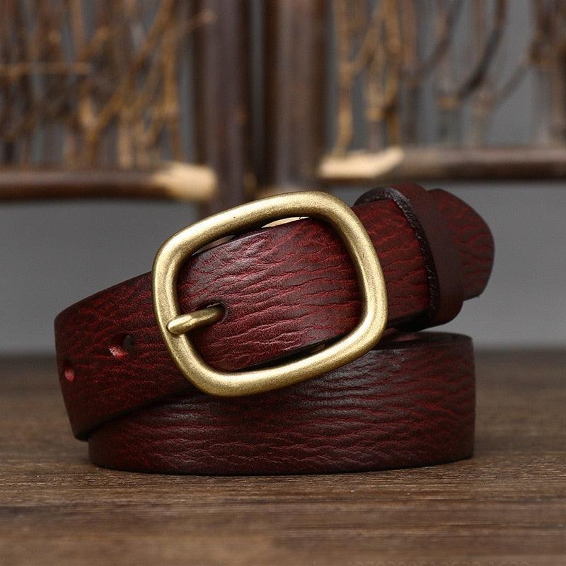 Belt in leather for women, model Doran - Zictor