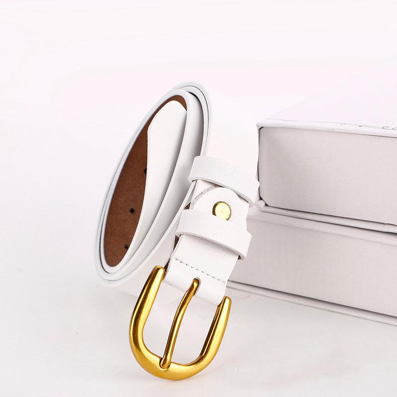 Belt in leather for women, model Emori - Zictor