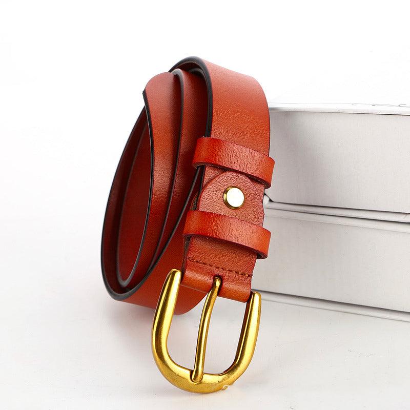 Belt in leather for women, model Emori - Zictor
