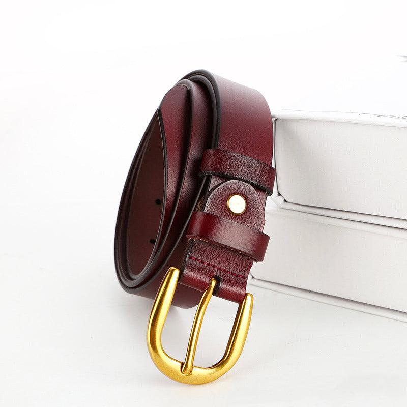 Belt in leather for women, model Emori - Zictor