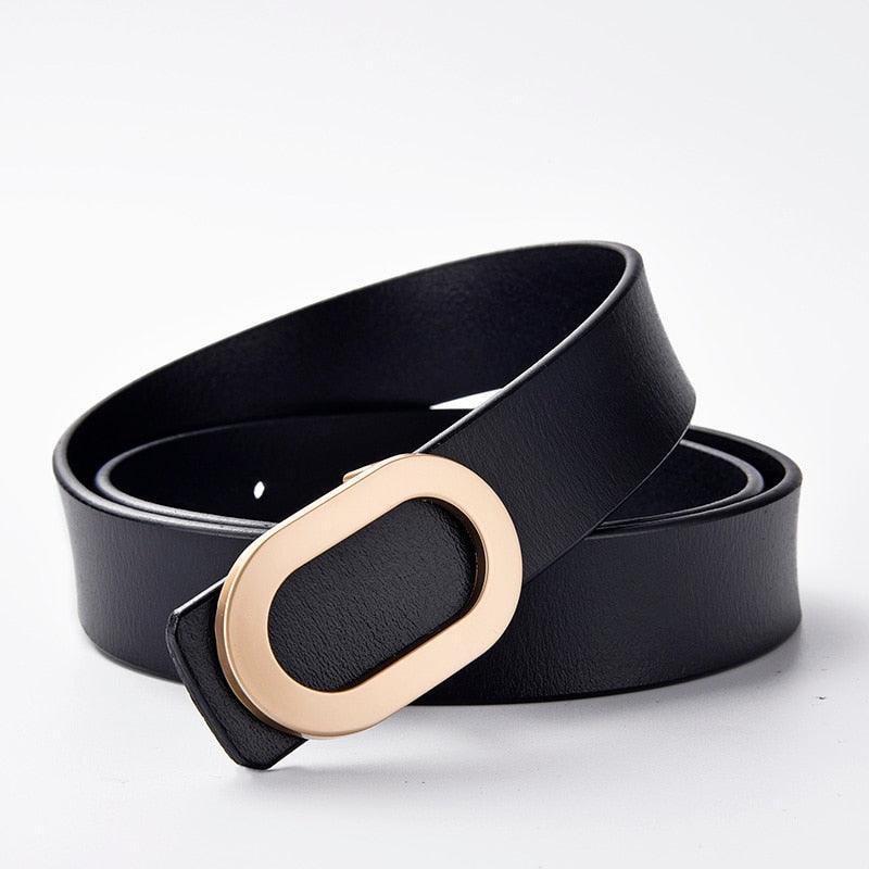 Belt in leather for women, model Finnleyote - Zictor