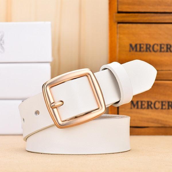 Belt in leather for women, model Haze - Zictor