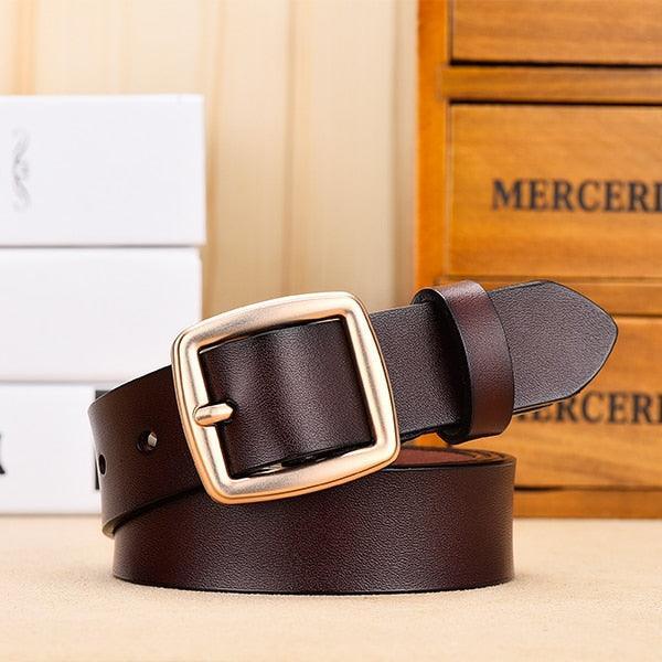 Belt in leather for women, model Haze - Zictor